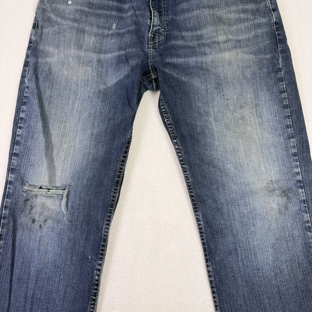 Levi's 559 Men's 36x31 Relaxed Straight Fit Blue Jeans Distressed Medium‎ Wash